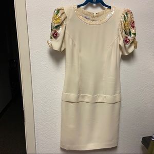 Jack Bryan Vintage Beaded Sequin Sleeves Dress